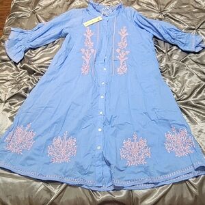 Uncle Frank Blue Dress with Pink Accents